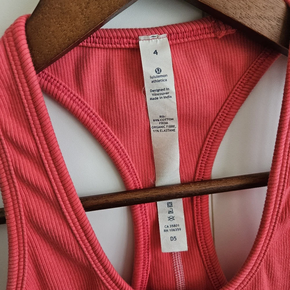 LULULEMON Ribbed Racerback Tank Size 4 - Picture 3 of 6